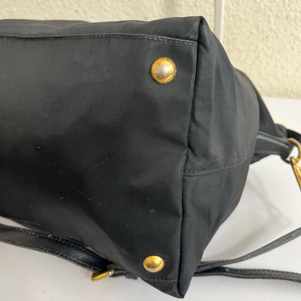 Prada Black Nylon Tote with Gold Hardware - Picture 8 of 16